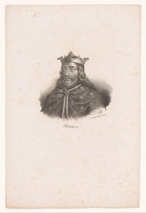 Portret van Chlotharius II, koning der Franken