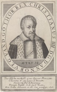 Portret van Christiaan IV, koning van Denemarken en Noorwegen