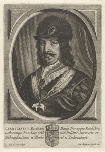 Portret van Christiaan V, koning van Denemarken