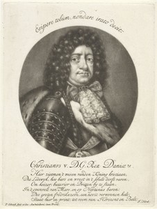 Portret van Christiaan V, koning van Denemarken en Noorwegen