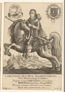 Portret van Christiaan van Brunswijk te paard