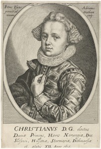 Portret van Christiaan van Denemarken en Noorwegen