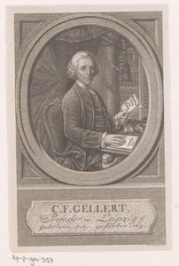Portret van Christian Fürchtegott Gellert
