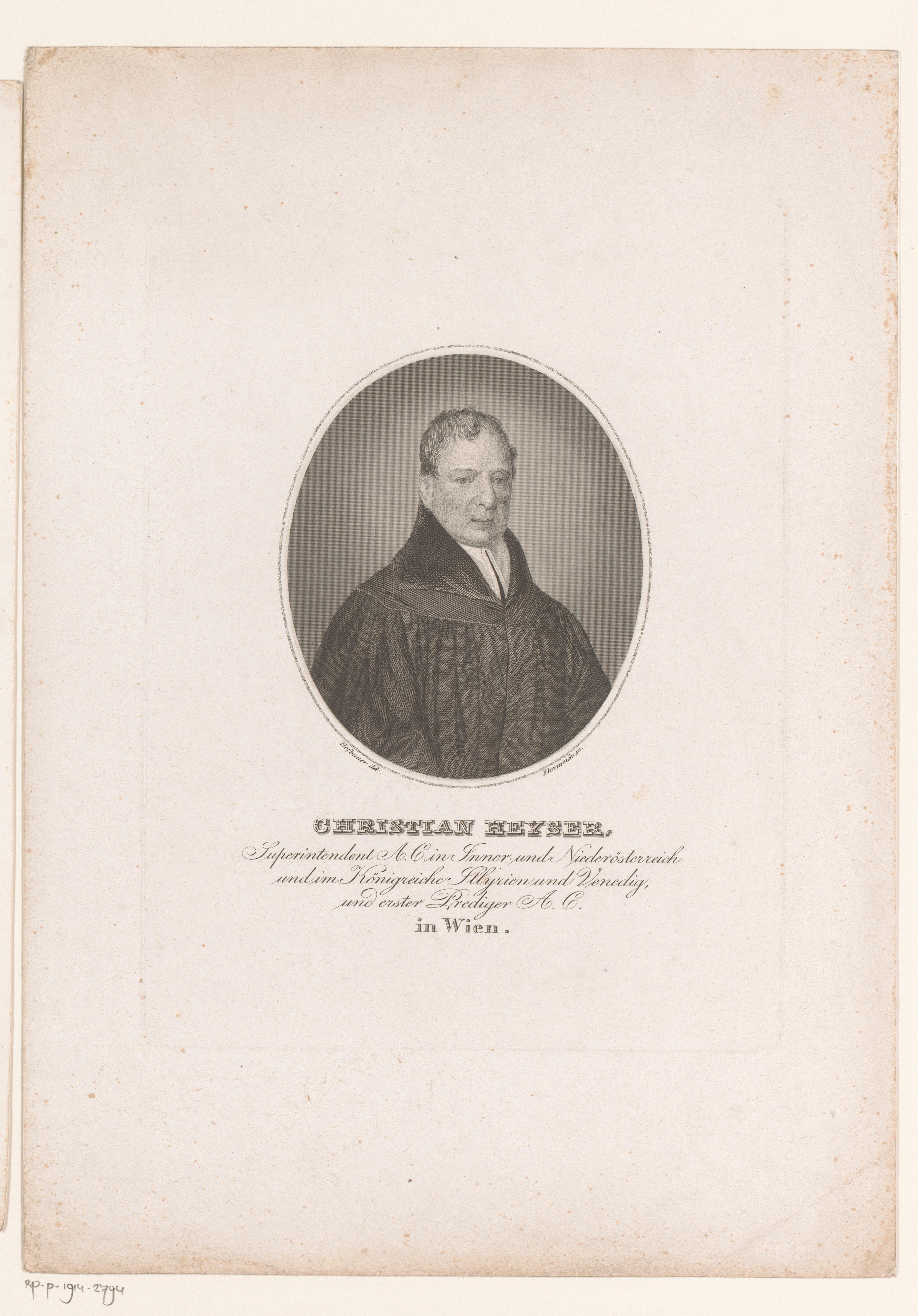 Portret van Christian Heyser by Adam Sándor Ehrenreich