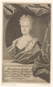 Portret van Christiana Louise von Braunschweig-Wolfenbüttel