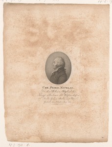 Portret van Christoph Friedrich Nicolai