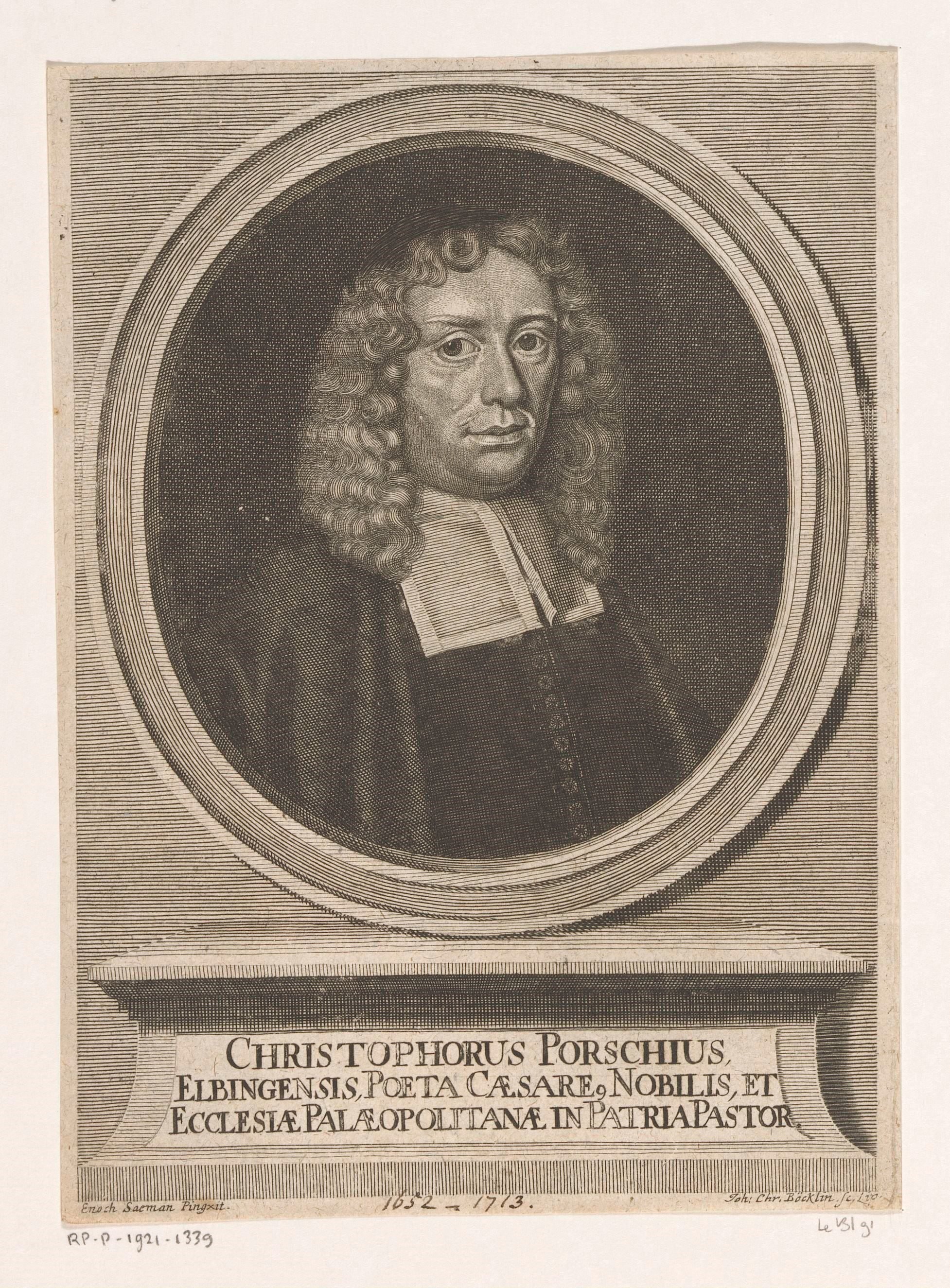 Portret van Christoph Porsch by Johann Christoph Boecklin