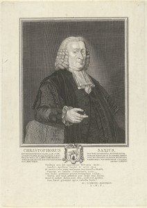 Portret van Christophorus Saxius