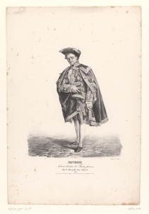 Portret van Claude-Louis Monrose als Mascarille in L'Étourdi