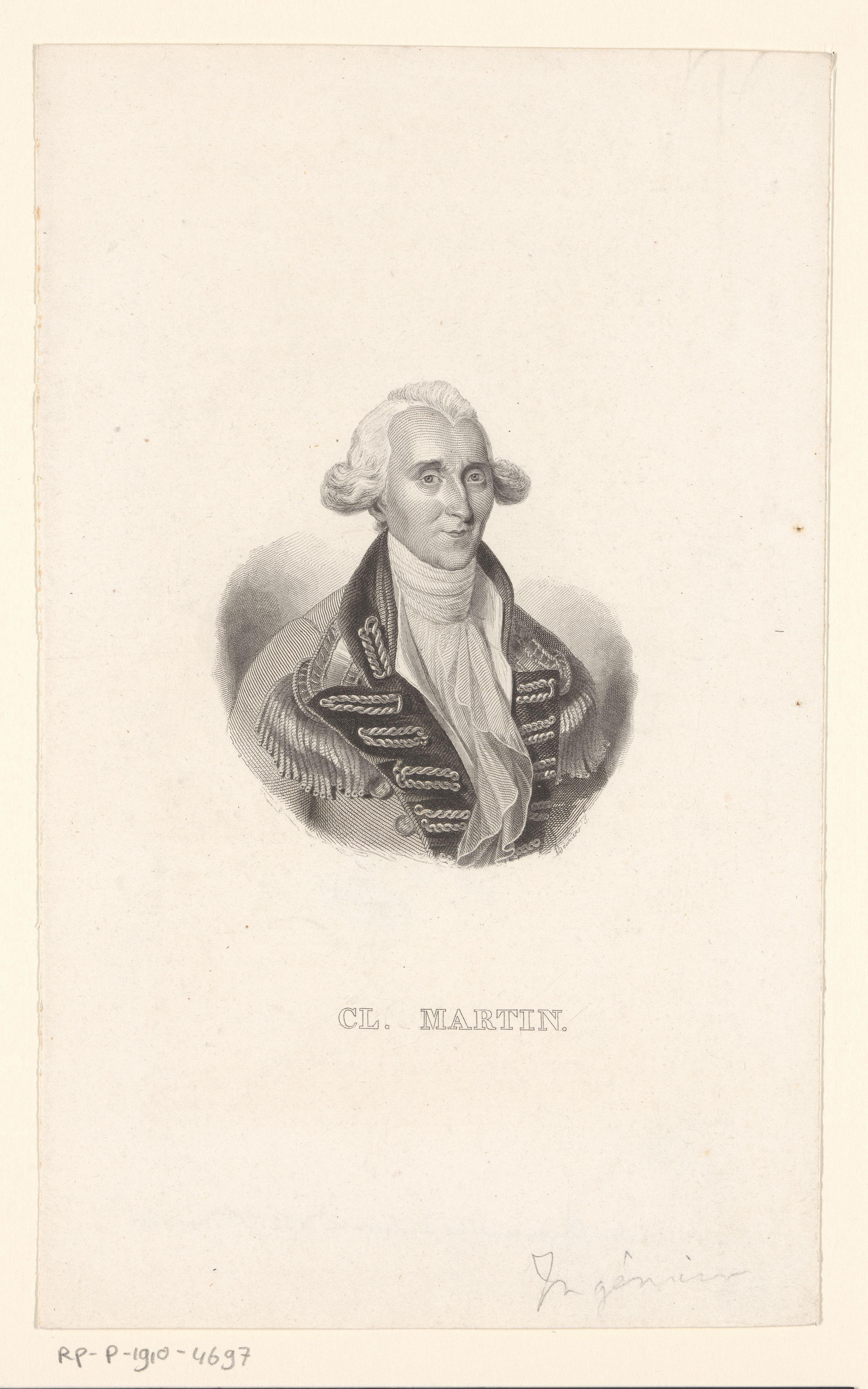 Portret van Claude Martin by Abraham Bouvier