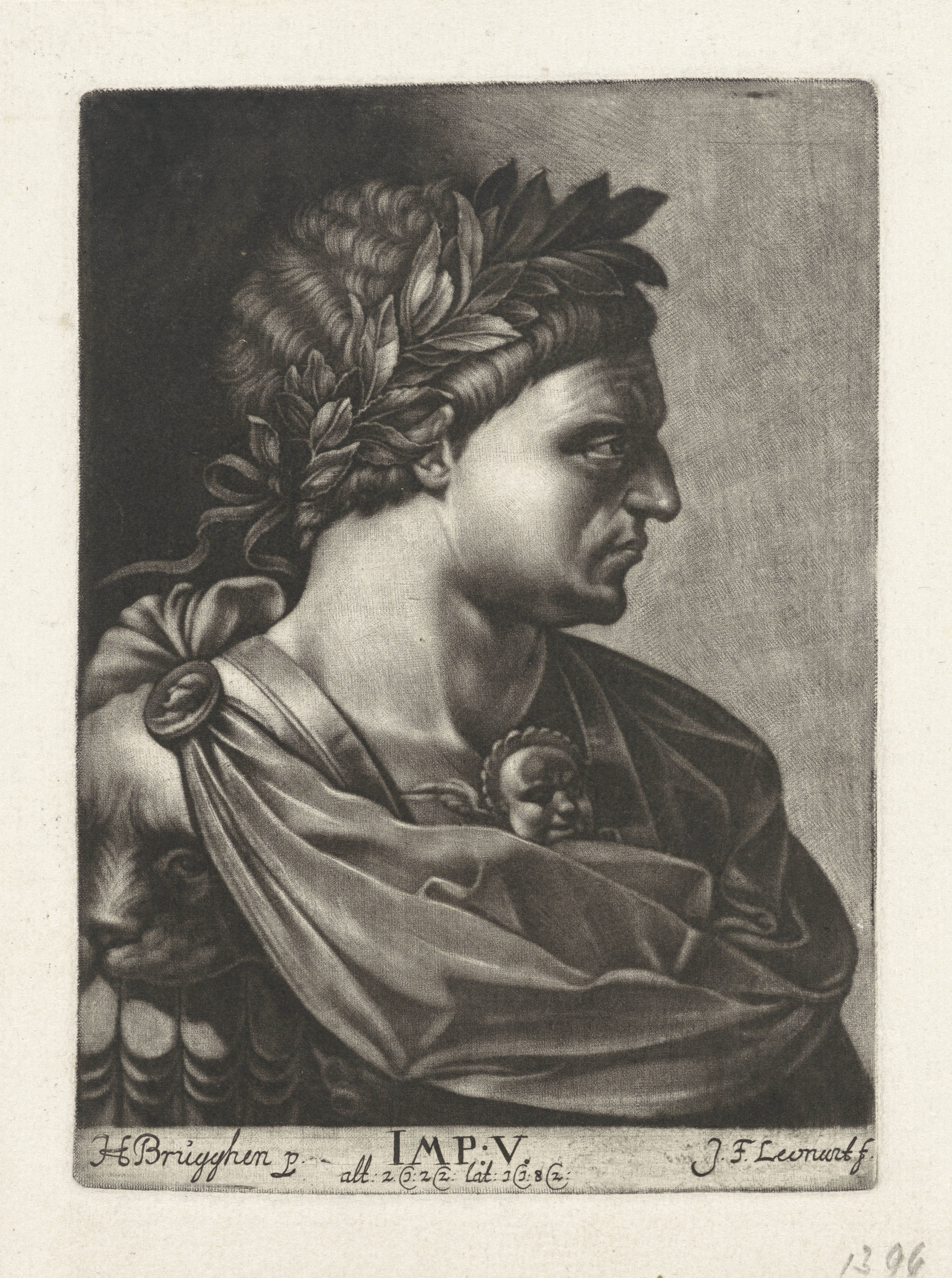 Portret van Claudius I, keizer van het Romeinse Rijk by Johann Friedrich Leonard