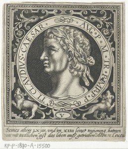 Portret van Claudius op medaillon