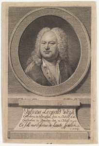 Portret van componist en luitspeler Sylvius Leopold Weiss