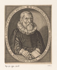 Portret van Conrad Bachmann op 67-jarige leeftijd
