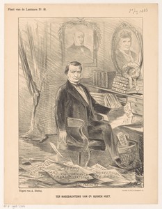 Portret van Conrad Busken Huet in zijn werkkamer