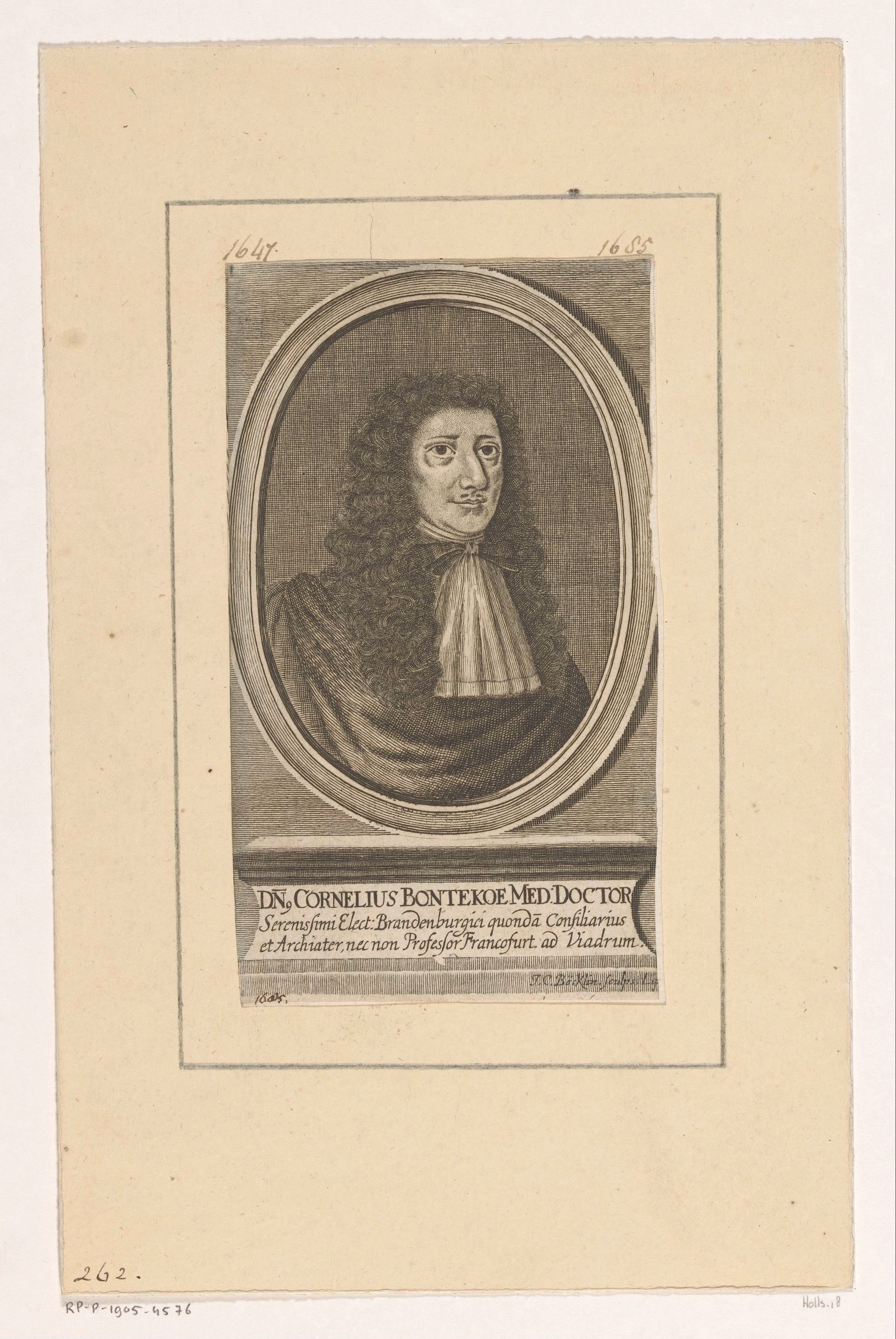 Portret van Cornelis Bontekoe by Johann Christoph Boecklin