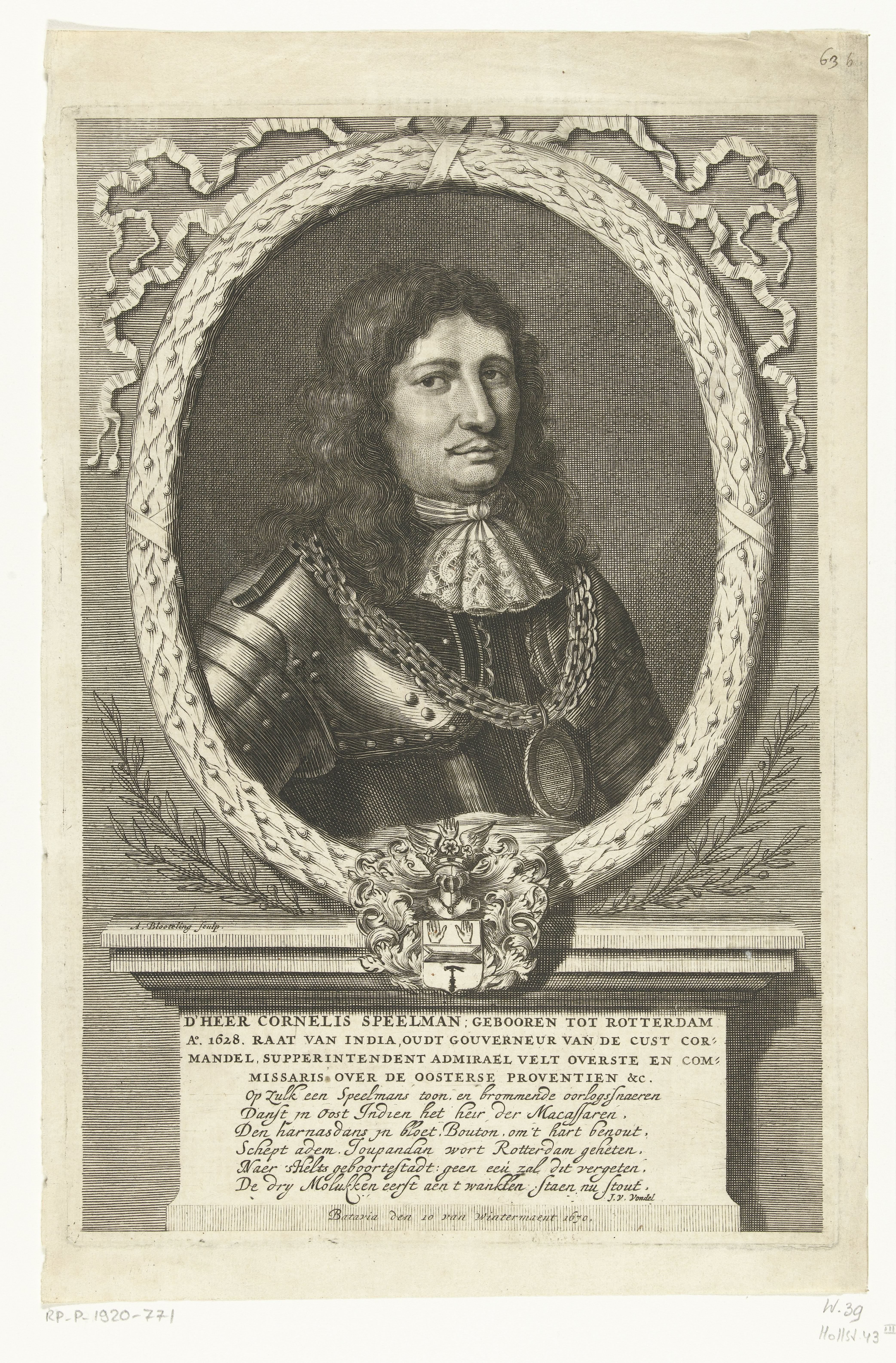 Portret van Cornelis Speelman by Abraham Bloteling