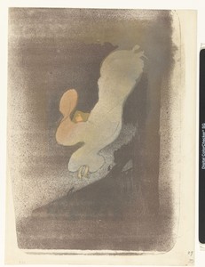 Portret van danseres Loie Fuller tijdens een optreden