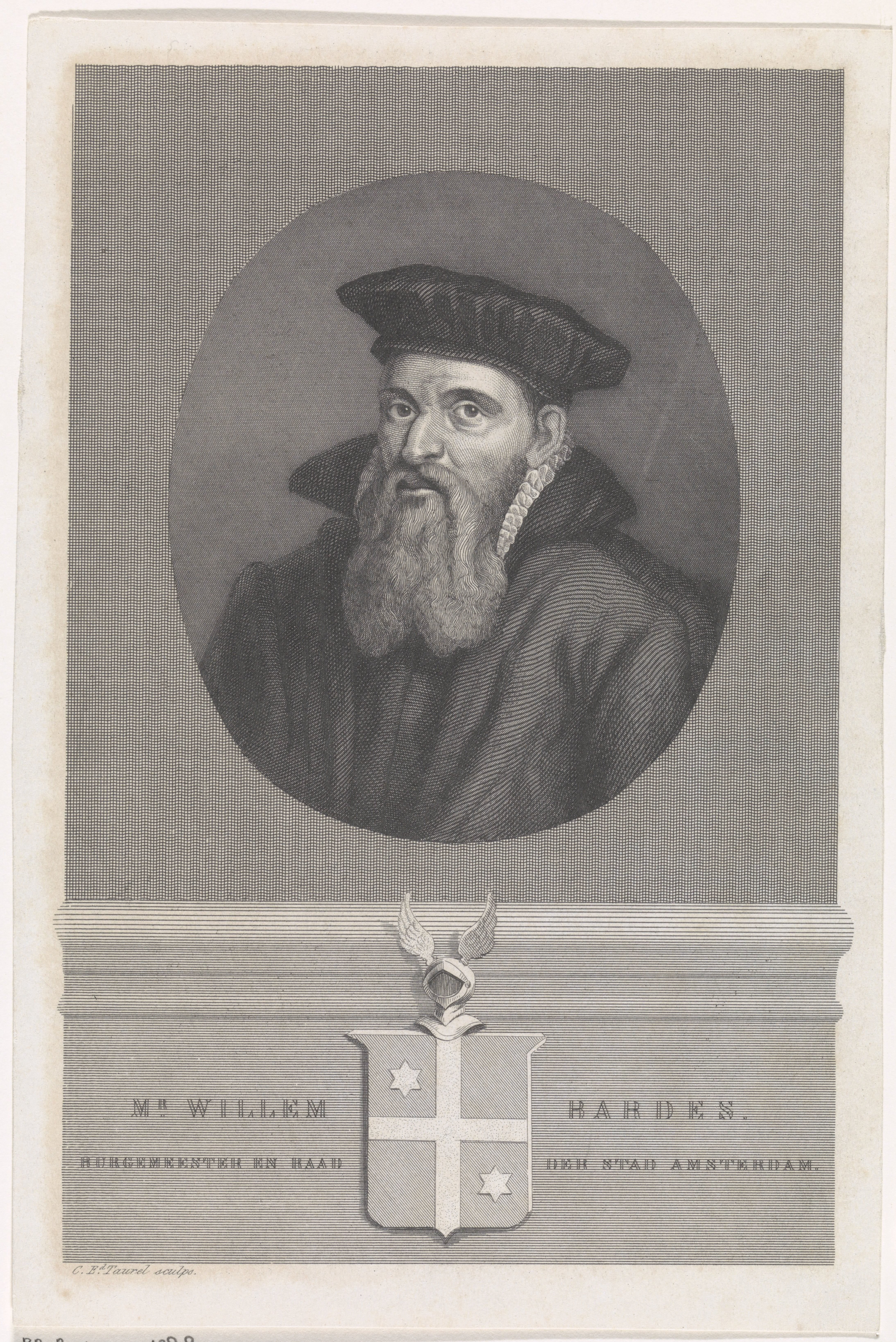 Portret van de Amsterdamse burgemeester Willem Bardes by Edouard Taurel
