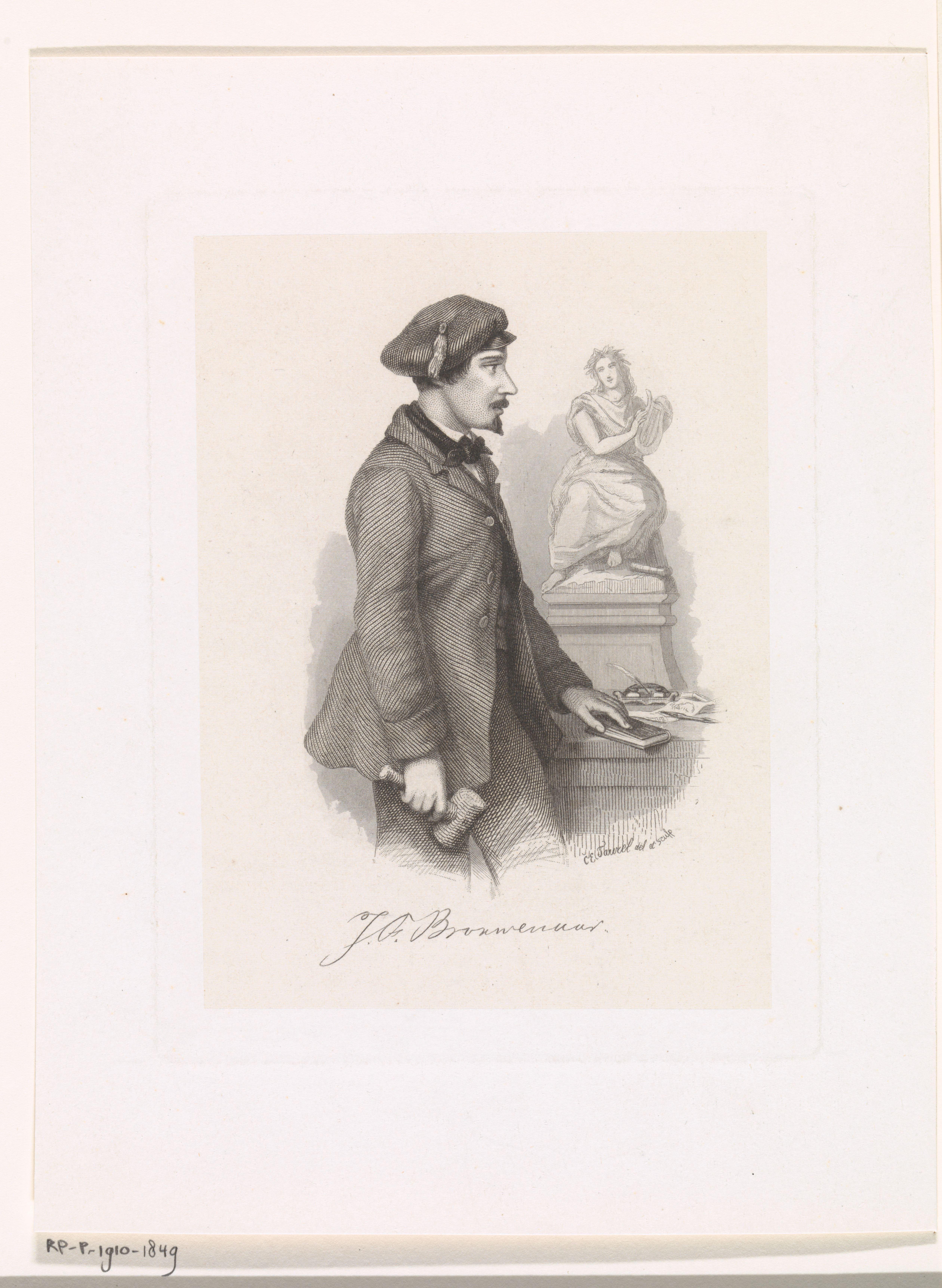 Portret van de beeldhouwer Jan François Brouwenaar by Edouard Taurel