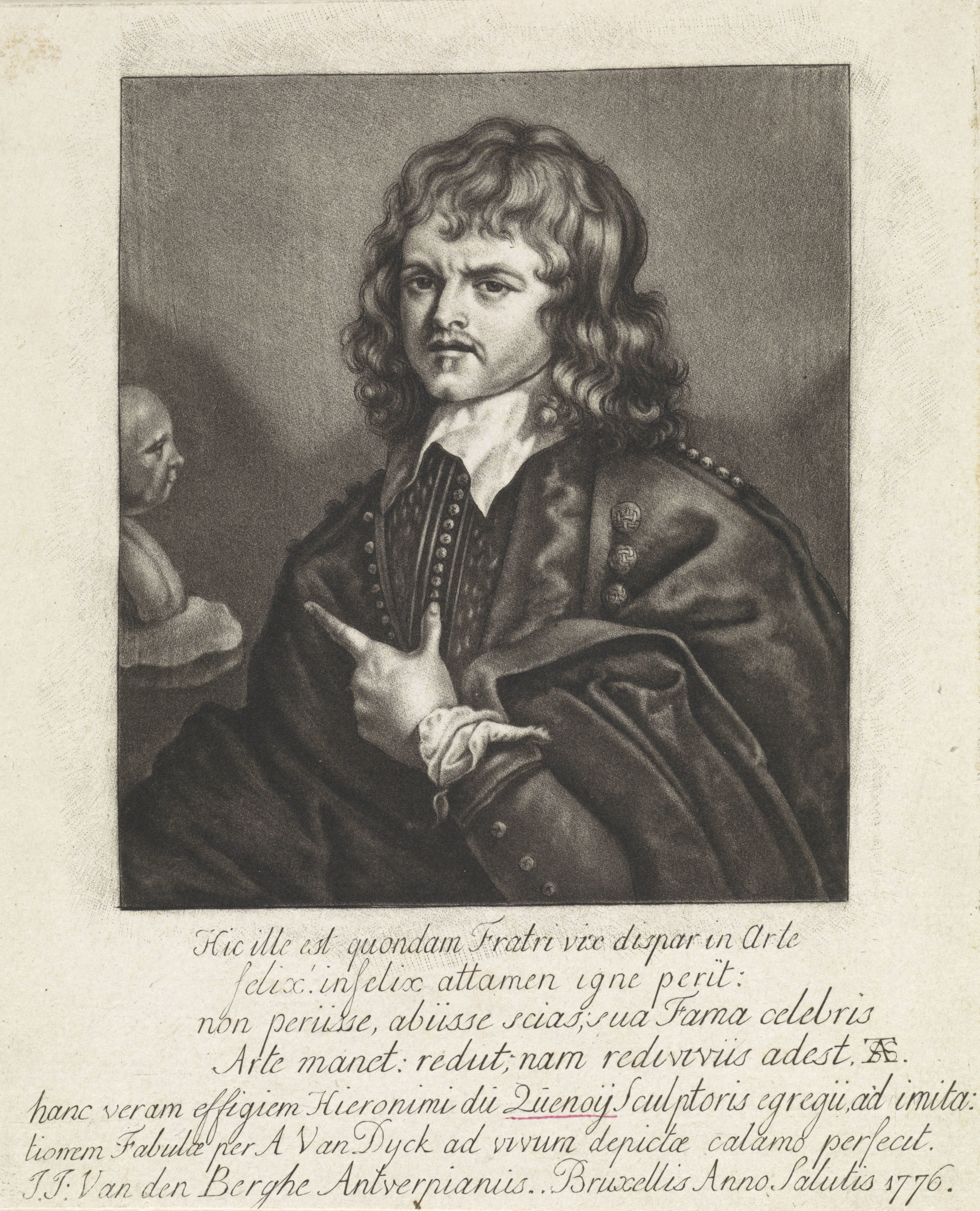 Portret van de beeldhouwer Jerôme Duquesnoy by Ignatius Joseph van den Berghe