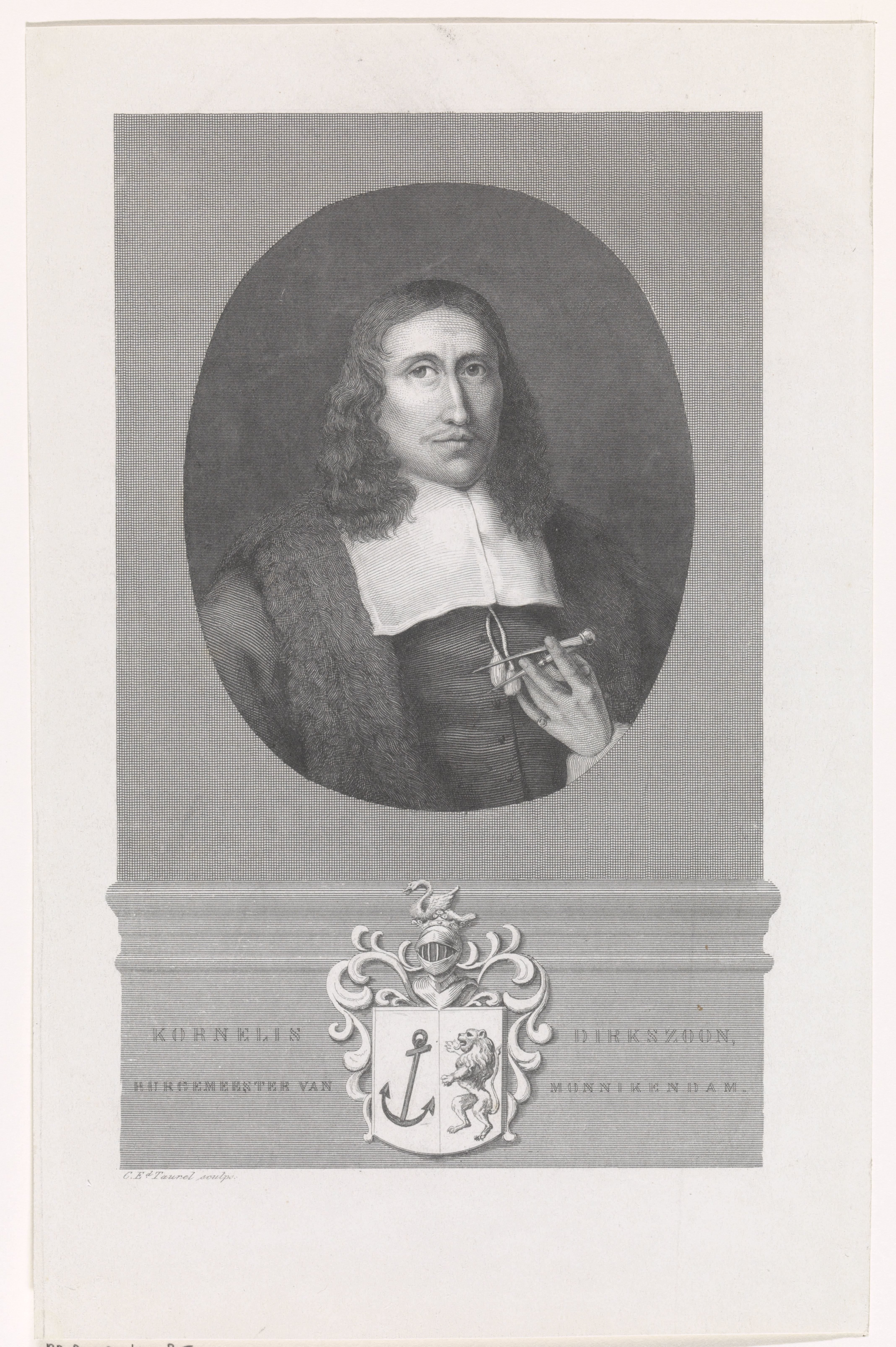 Portret van de burgmeester te Monnickendam Cornelis Dirksz by Edouard Taurel