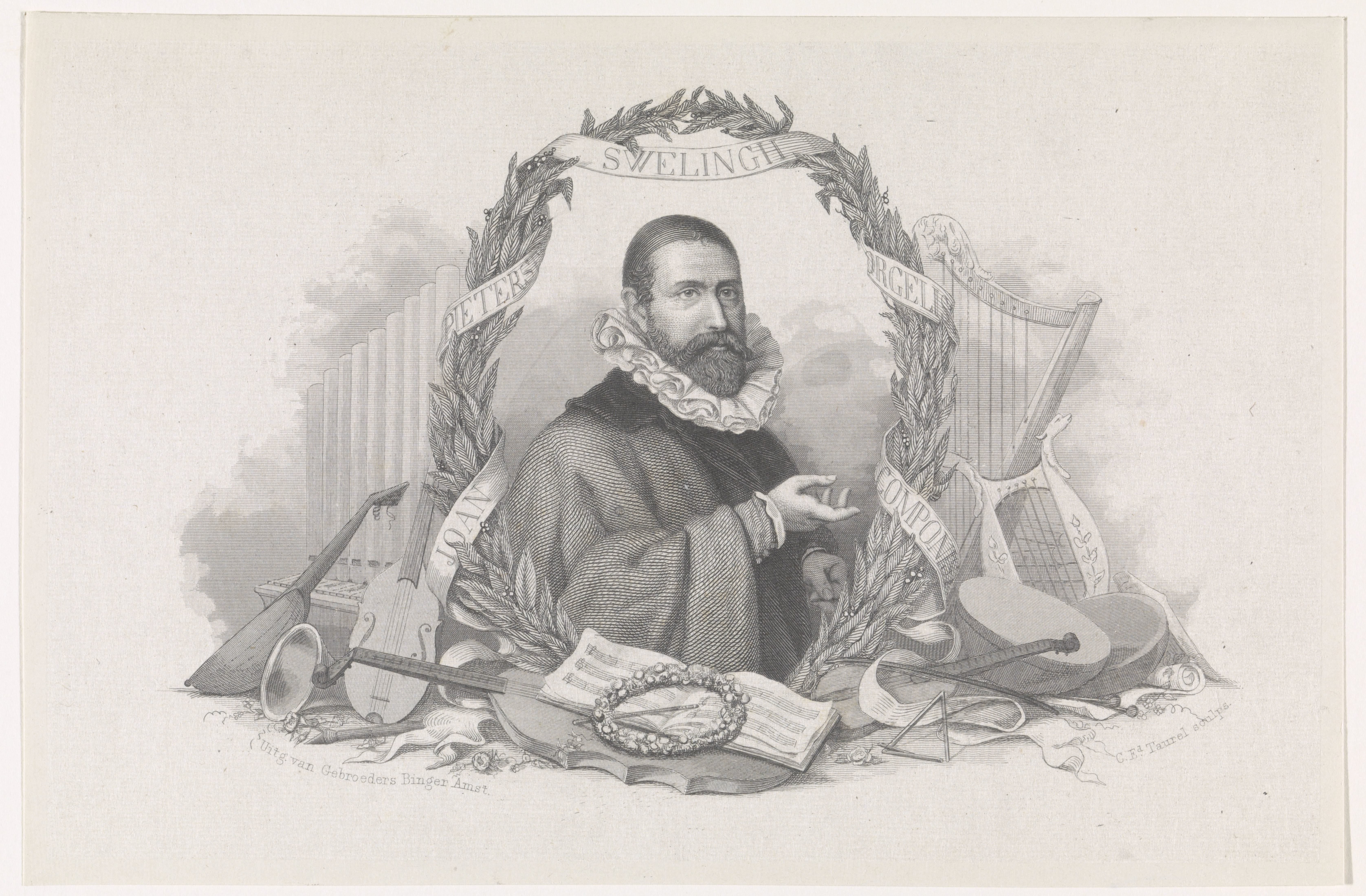 Portret van de componist Jan Pieterszoon. Sweelinck by Edouard Taurel