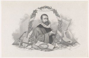 Portret van de componist Jan Pieterszoon. Sweelinck