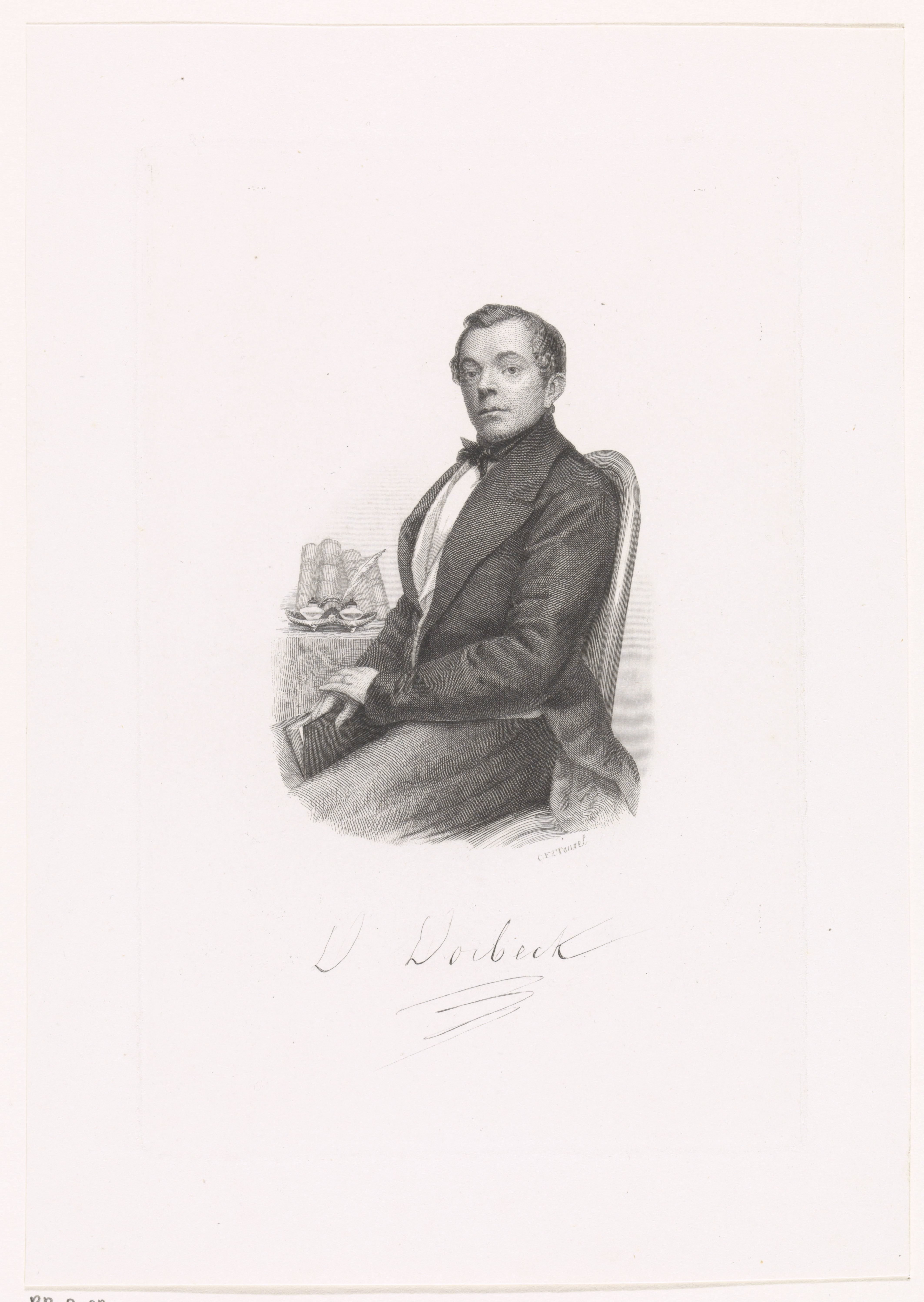 Portret van de dichter Didericus Dorbeck by Edouard Taurel