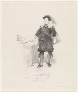 Portret van de Haagse toneelspeler Johan Tjasink als Ruys-Blas