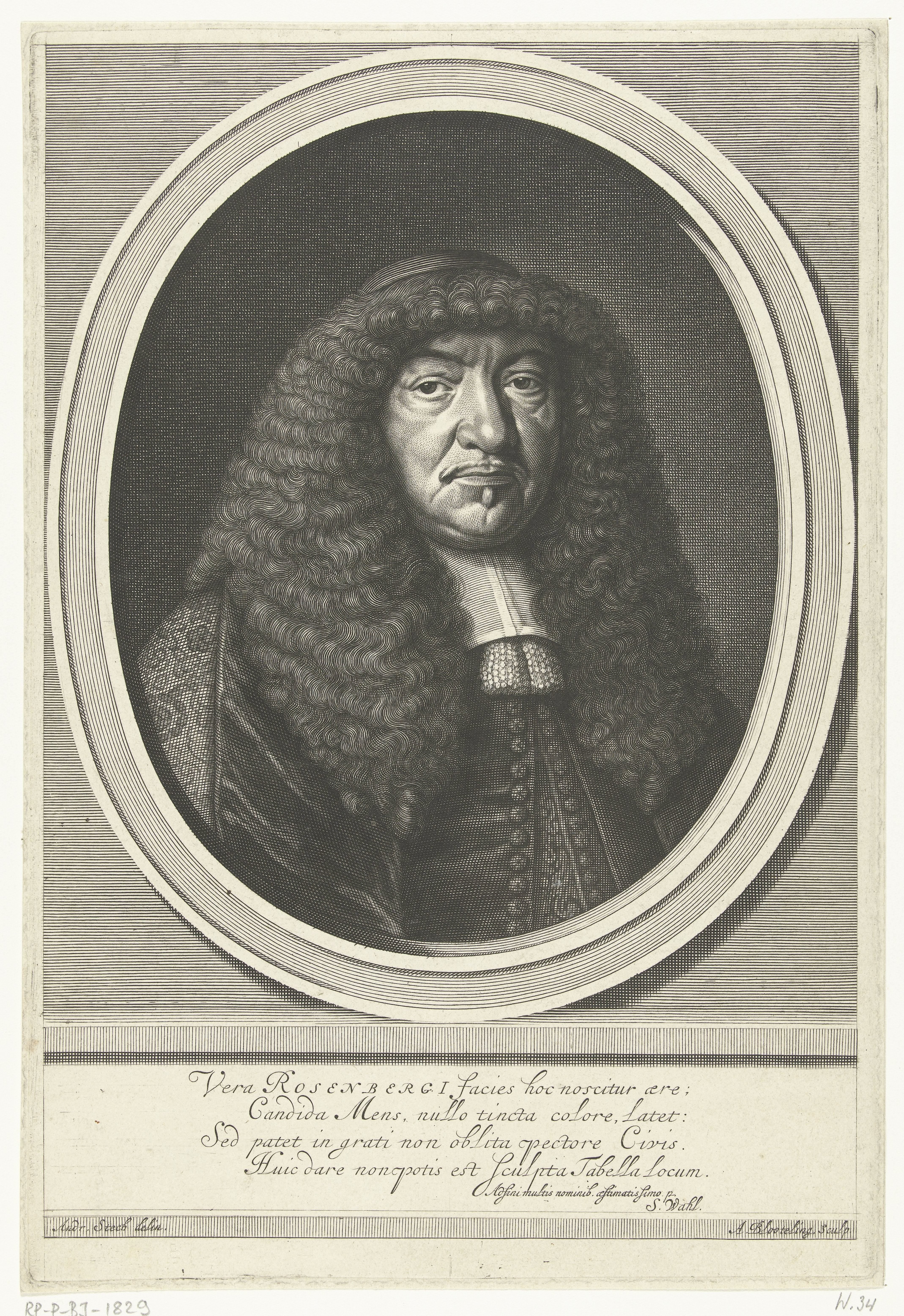 Portret van de heer Rosenberg by Abraham Bloteling