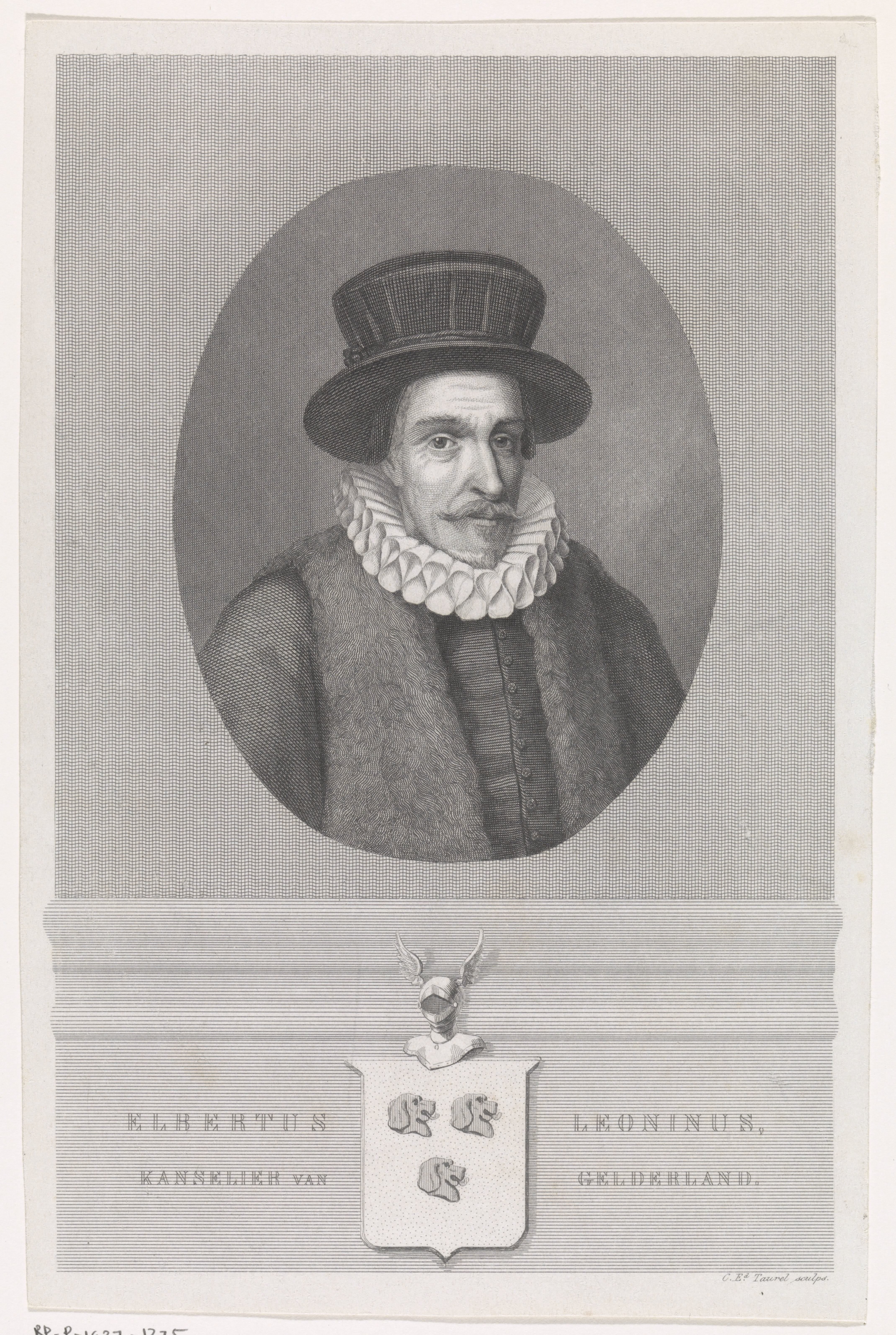 Portret van de kanselier Elbertus Leoninus by Edouard Taurel