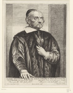 Portret van de Leidse professor Daniël Heinsius