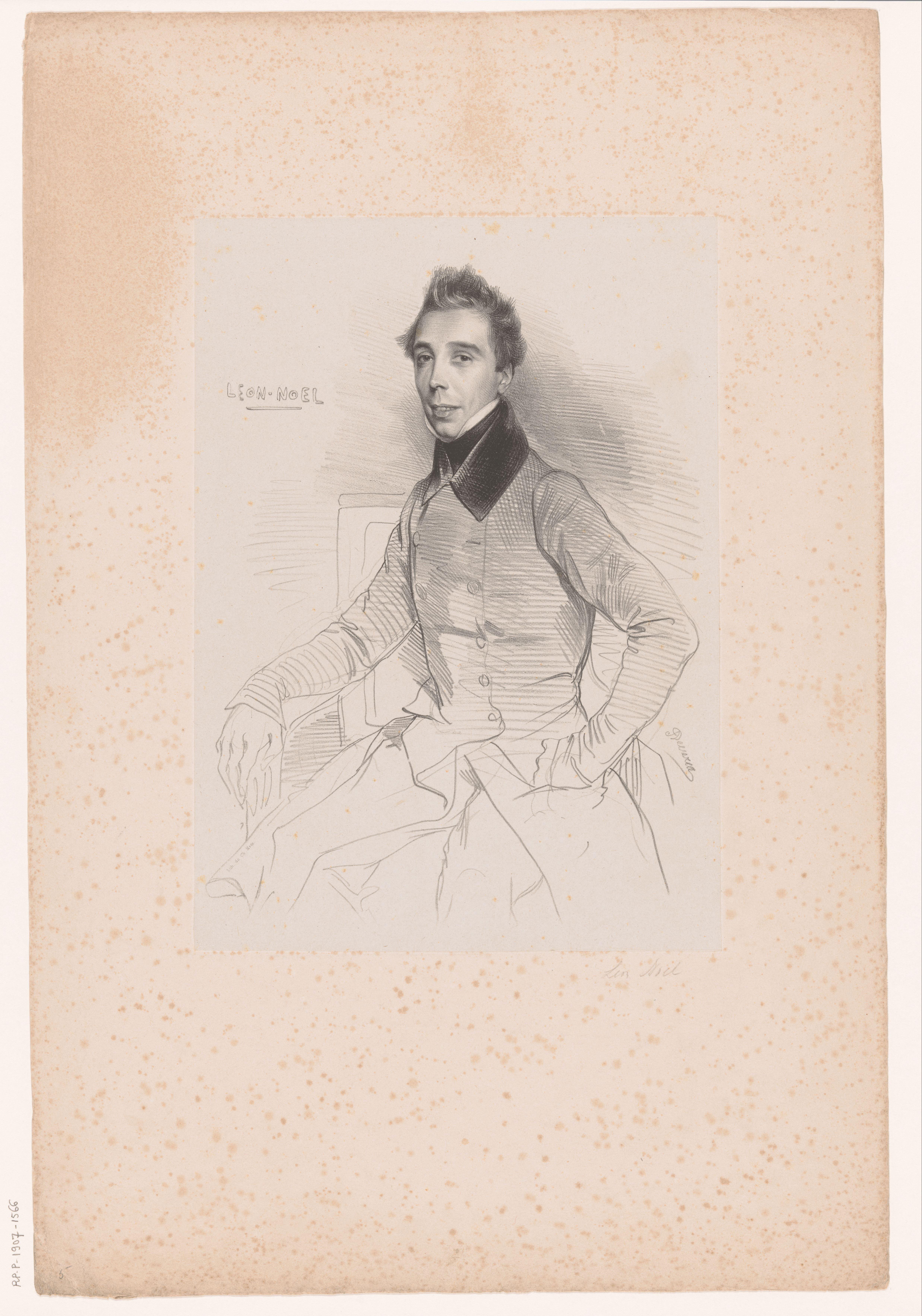 Portret van de lithograaf Alphonse-Léon Noël by Achille Devéria