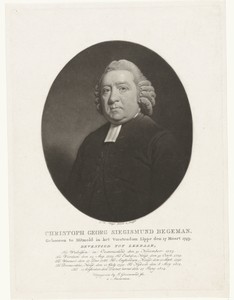 Portret van de predikant Christoph Georg Siegmund Begemann