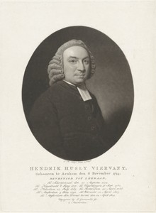 Portret van de predikant Hendrik Husly Viervant