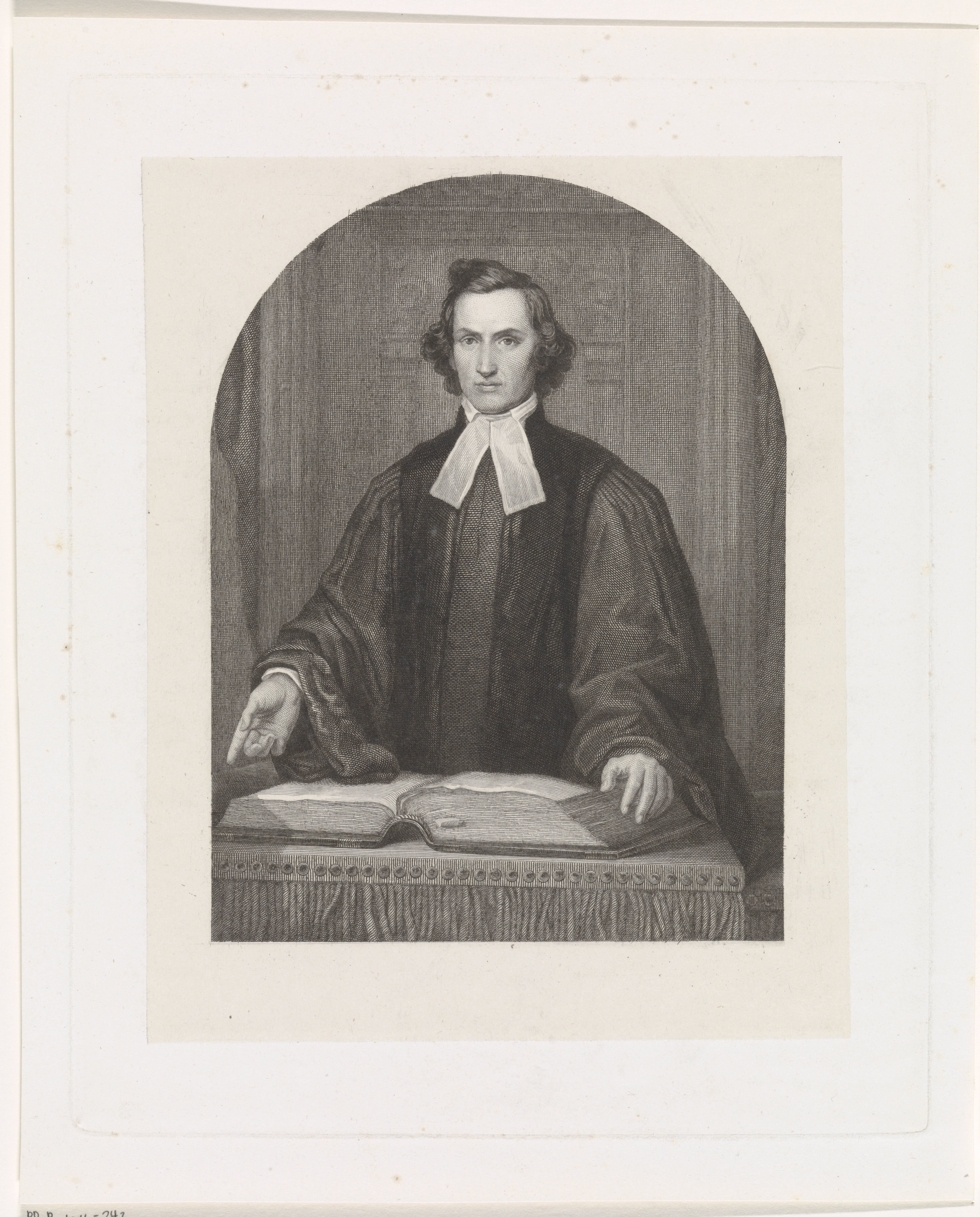 Portret van de predikant Louis Suson Pedro Meijboom by Edouard Taurel