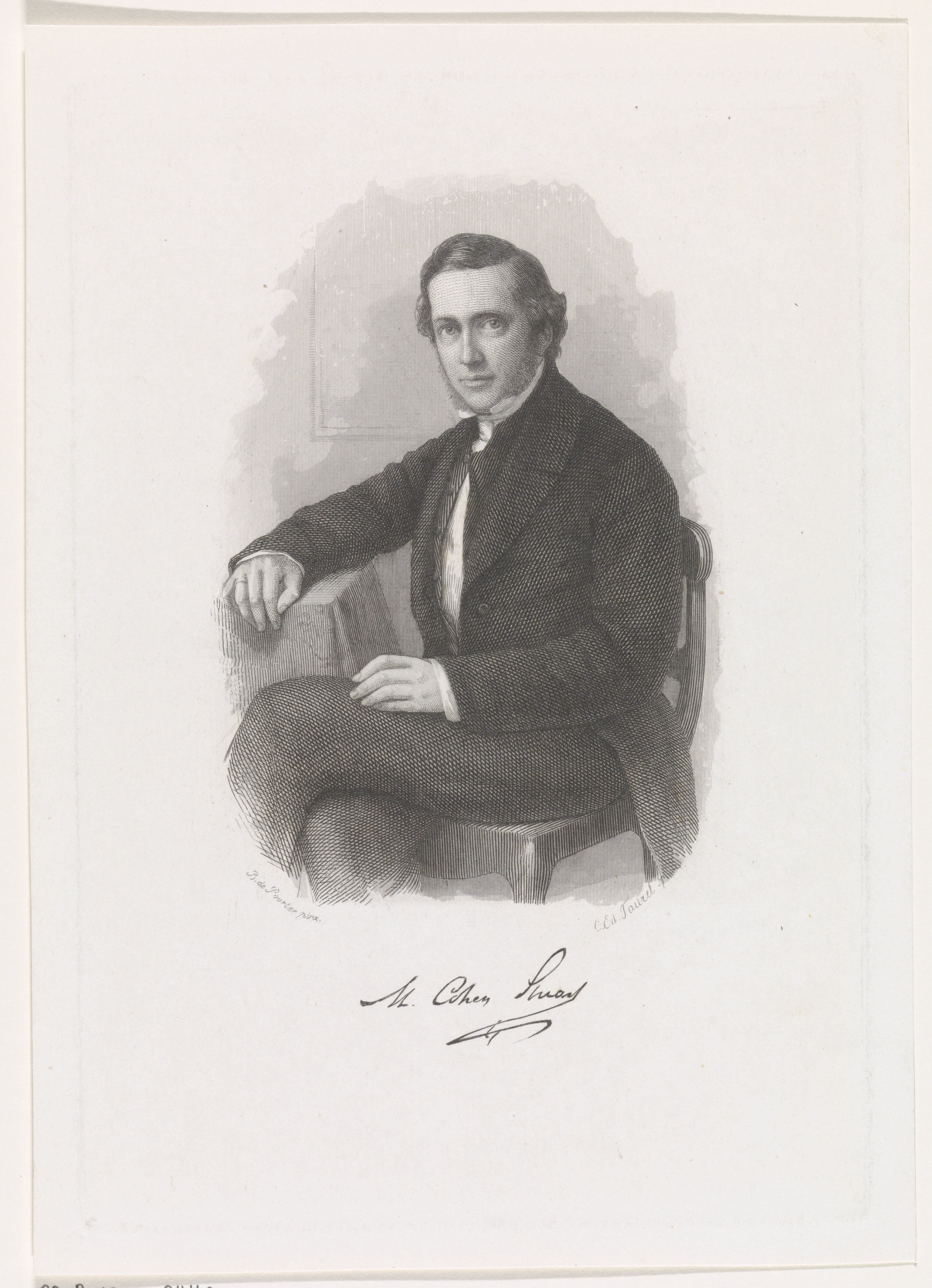 Portret van de predikant Martinus Cohen Stuart by Edouard Taurel