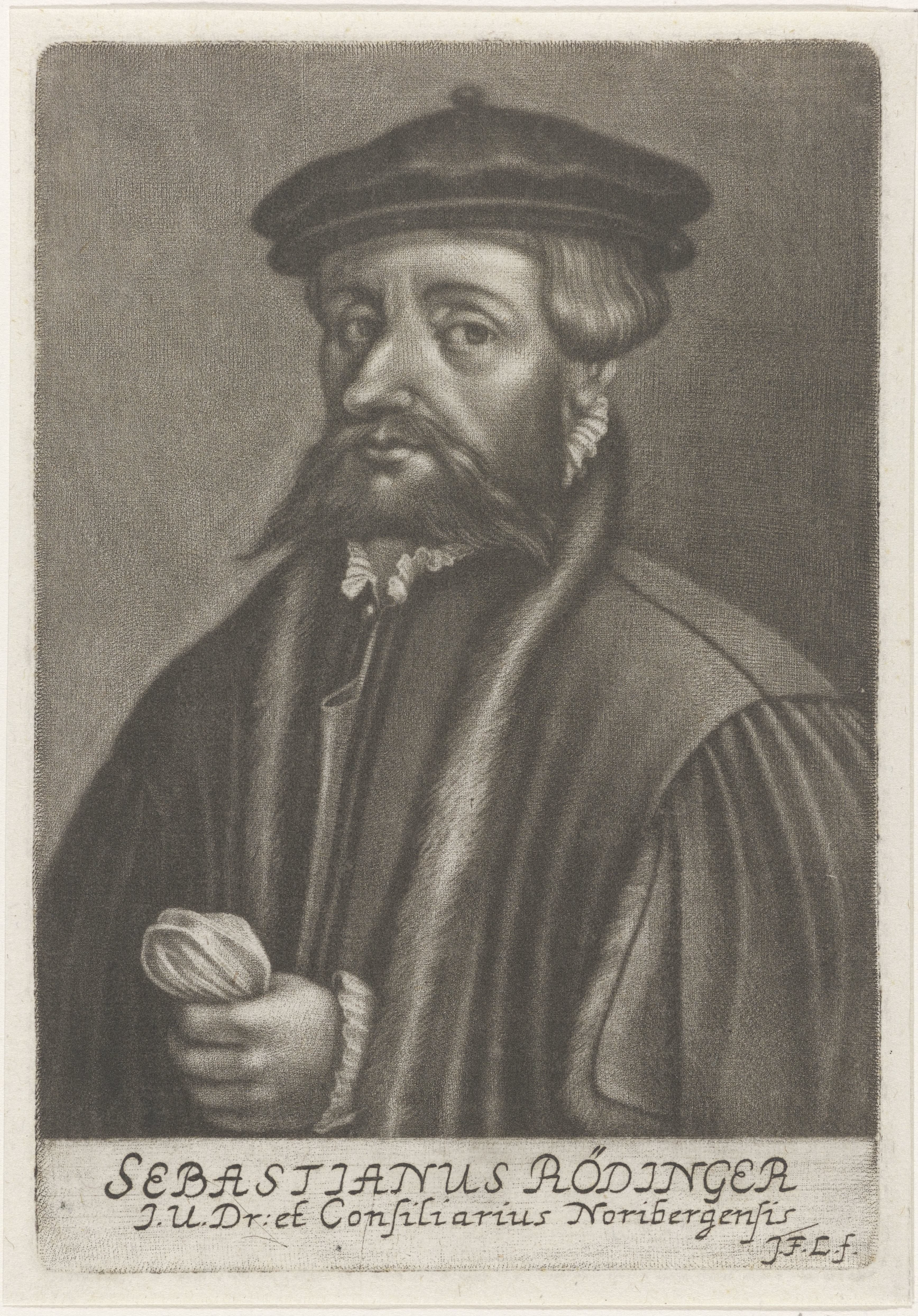 Portret van de predikant Sebastian Rödinger by Johann Friedrich Leonard