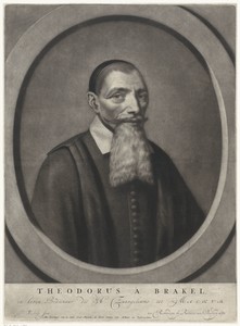 Portret van de predikant Theodorus a Brakel