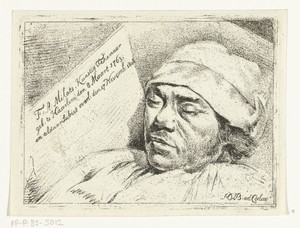 Portret van de schilder Franciscus Andreas Milatz op zijn doodsbed