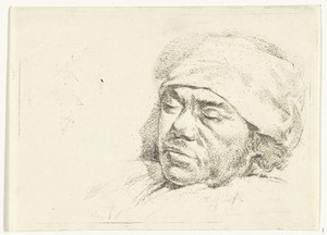 Portret van de schilder Franciscus Andreas Milatz op zijn doodsbed
