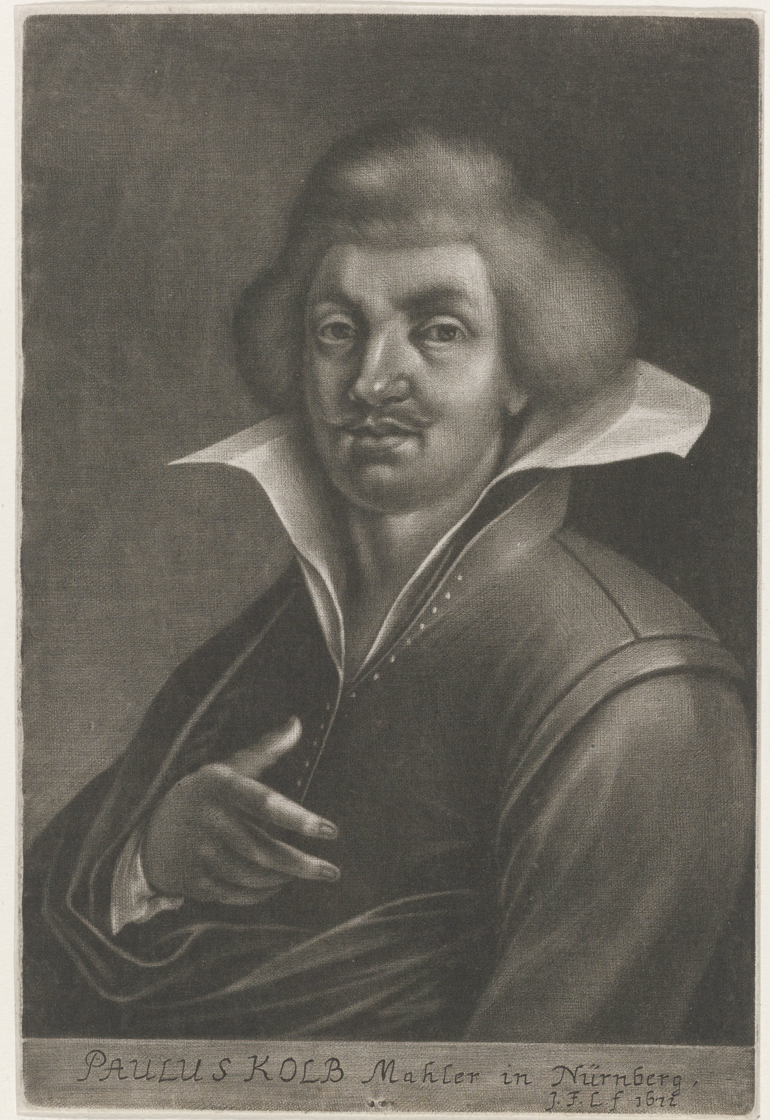 Portret van de schilder Paul Kolb by Johann Friedrich Leonard