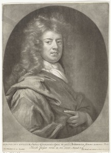 Portret van de tekenaar en schilder Gottfried Kneller