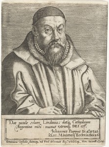 Portret van de theoloog Johannes Pappus op 43-jarige leeftijd