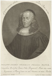 Portret van de theoloog Philipp Jacob Spener