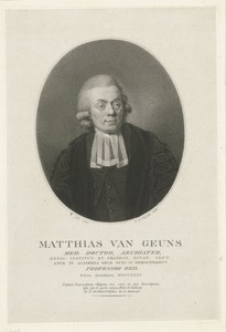 Portret van de Utrechtse hoogleraar Matthias van Geuns