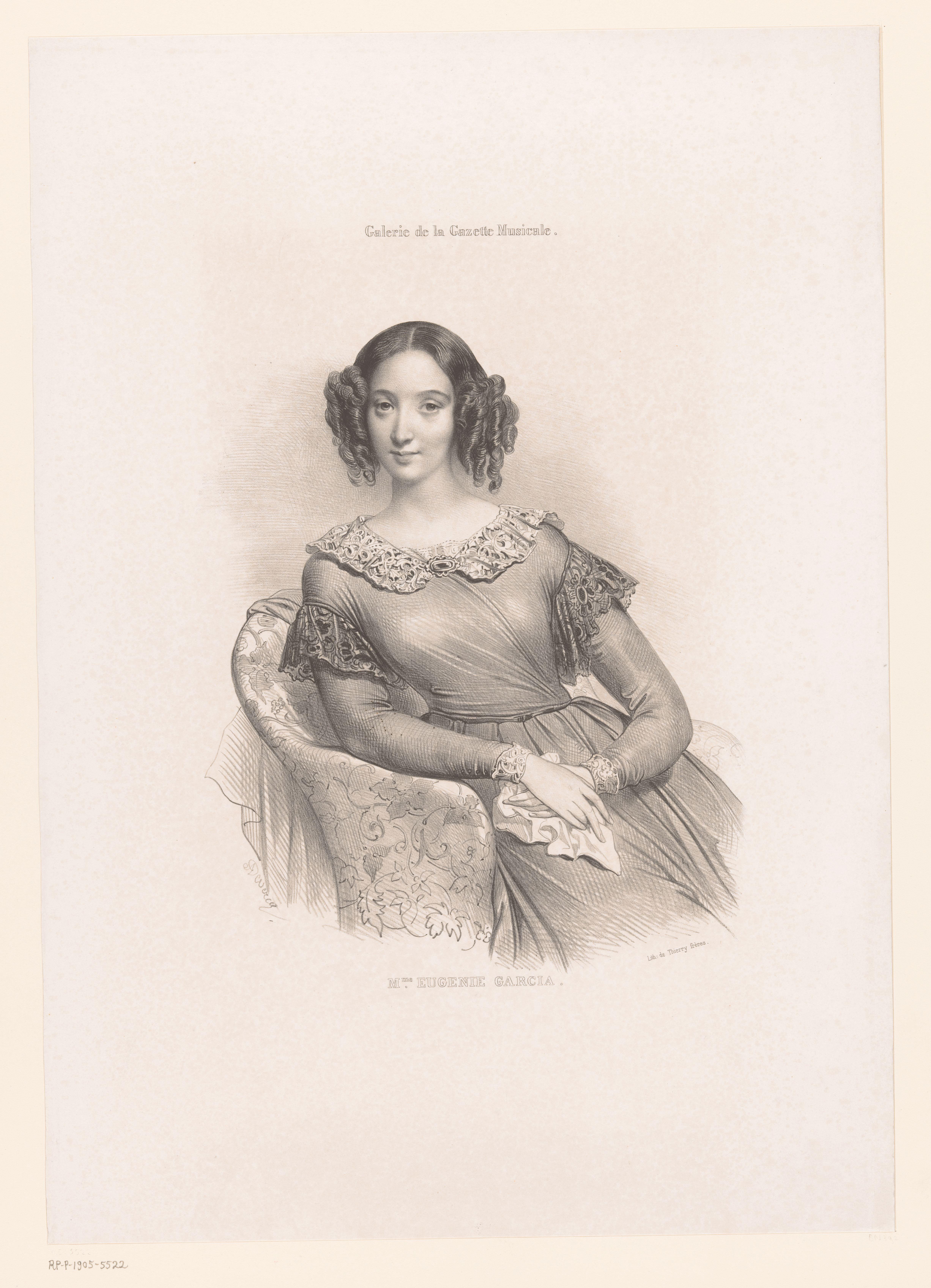 Portret van de zangeres Eugénie Garcia by Achille Devéria