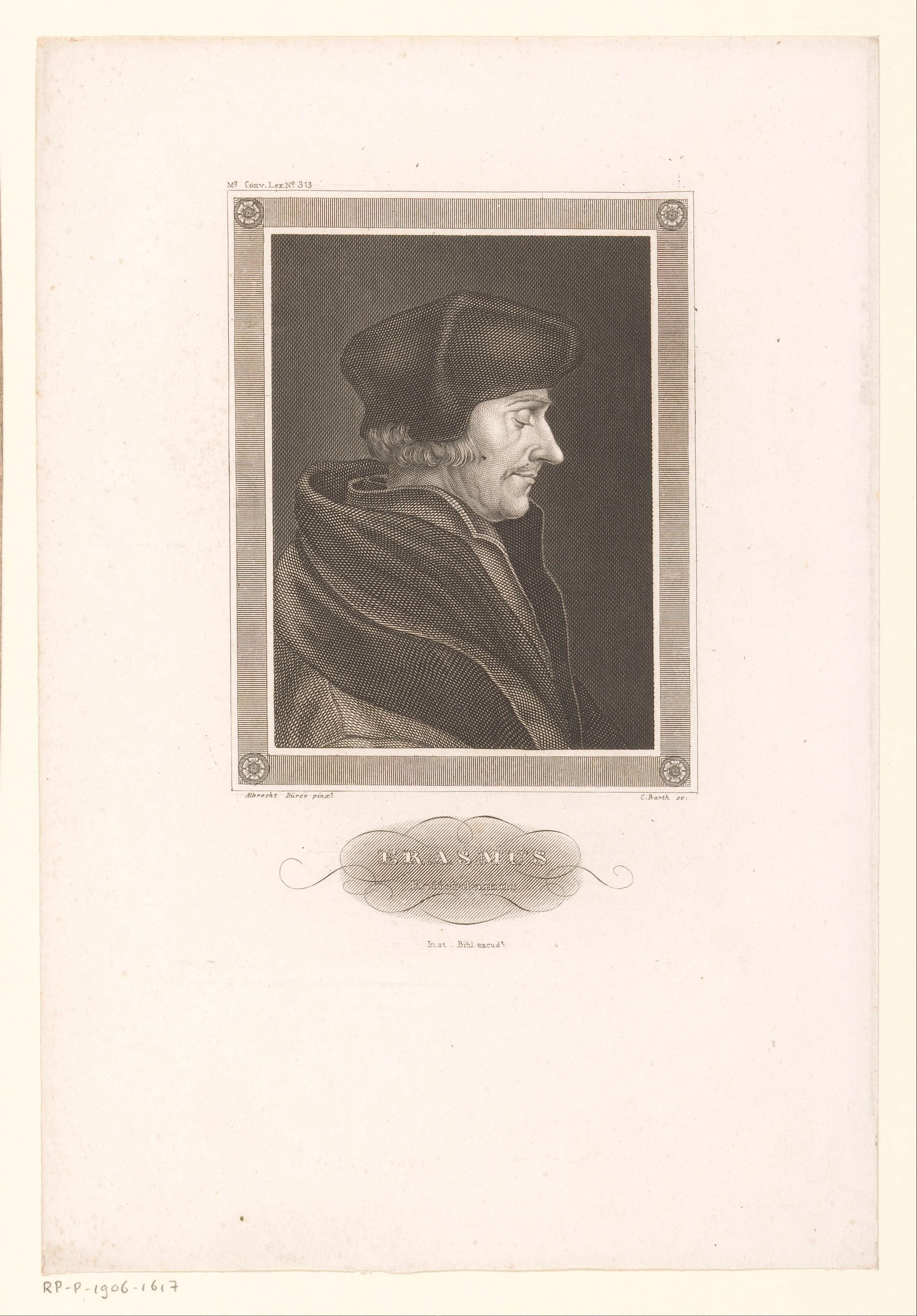 Portret van Desiderius Erasmus by Karl Barth