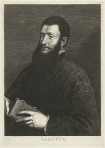 Portret van dichter Pietro Aretino